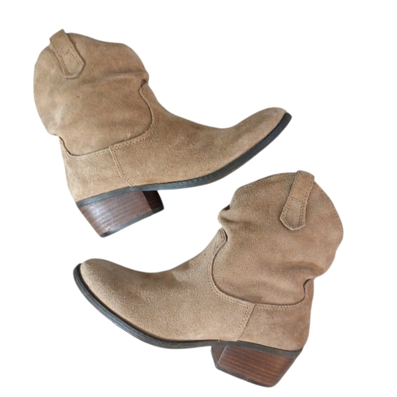 White Mountain Slammin Western Ankle Boots Womens Tan Western Booties Size 6 M - Picture 1 of 12